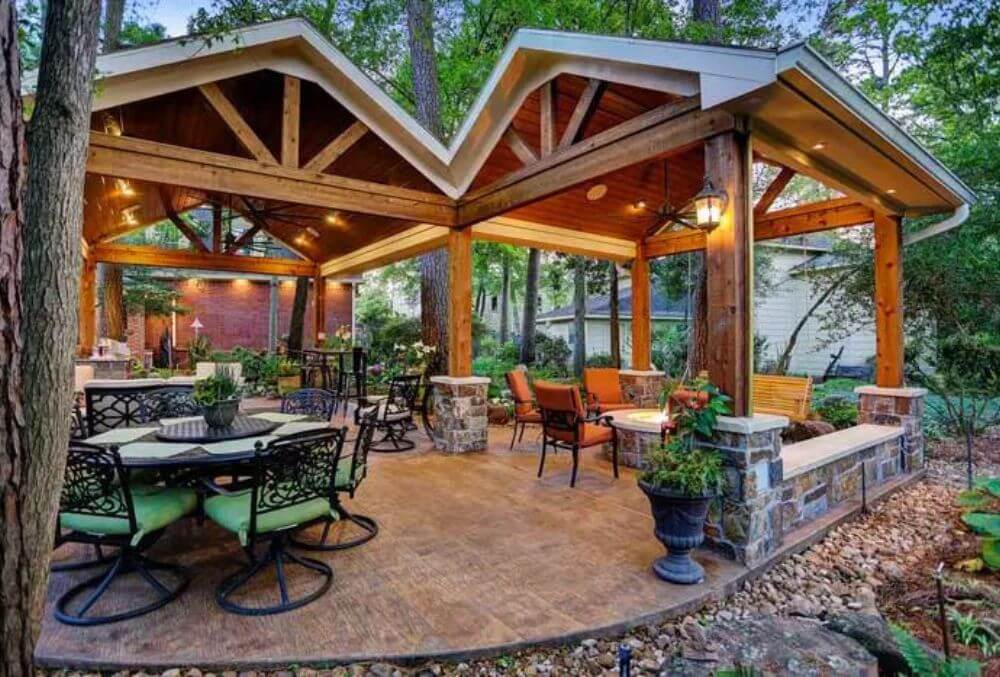 country style concrete patio