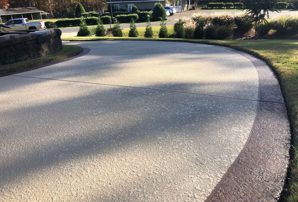 textured concrete driveway