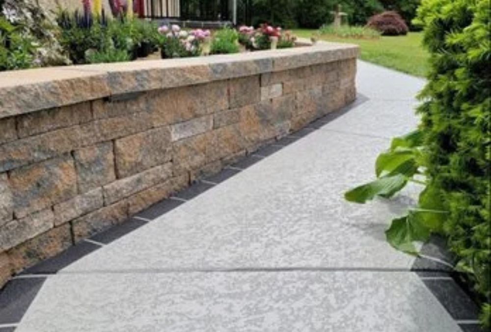 textured concrete walkway